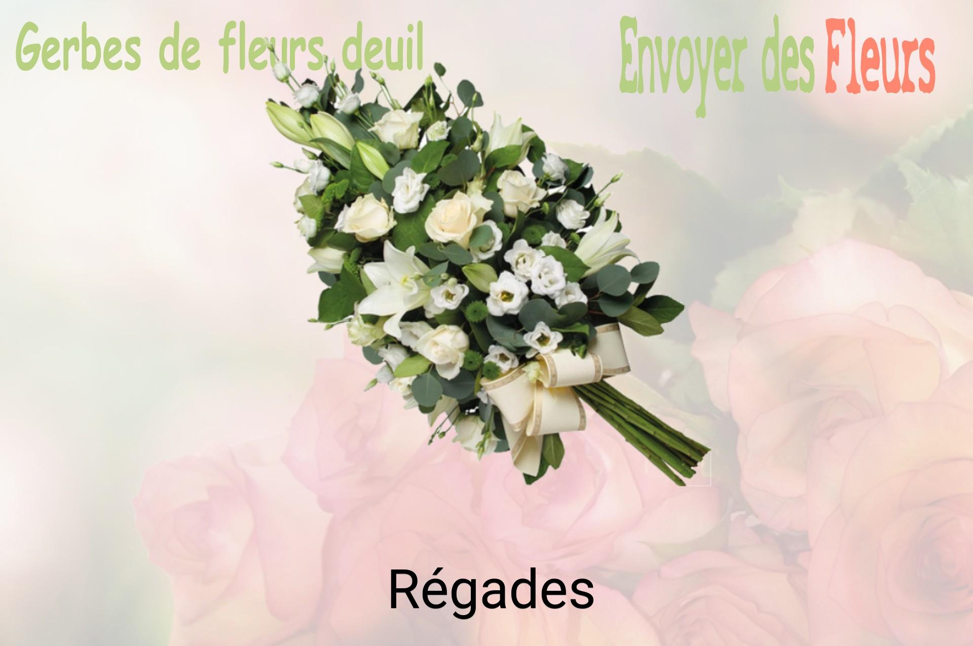 Gerbe de fleurs de deuil livrée à Régades